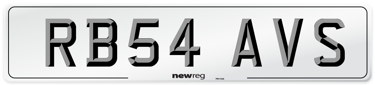 RB54 AVS Number Plate from New Reg